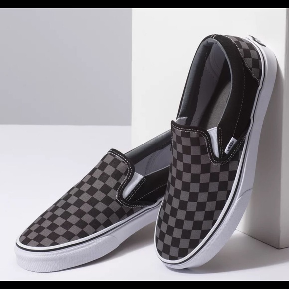 vans checkerboard black grey